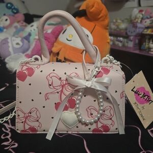 Loungefly Pink Heart and Bow Handbag